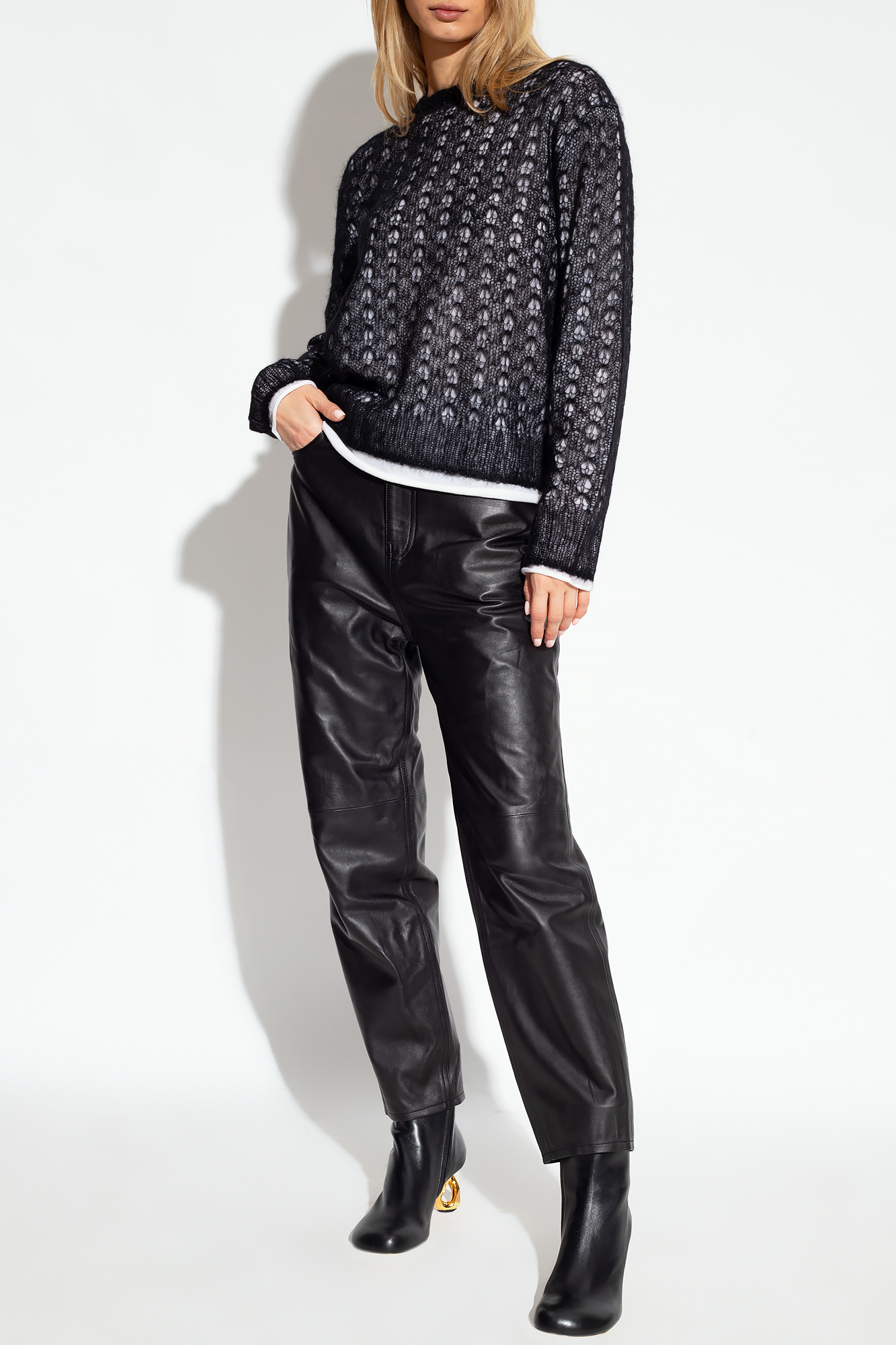 トップス Brioni Leather Stitch Over Knit Brioni Leather Stitch Over Knit
